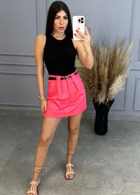 Short/Saia Aura Alfaiataria - Pink