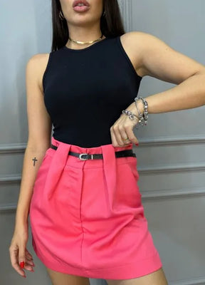 Short/Saia Aura Alfaiataria - Pink